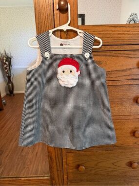 Smockadot Christmas Dress with Santa Face On Front